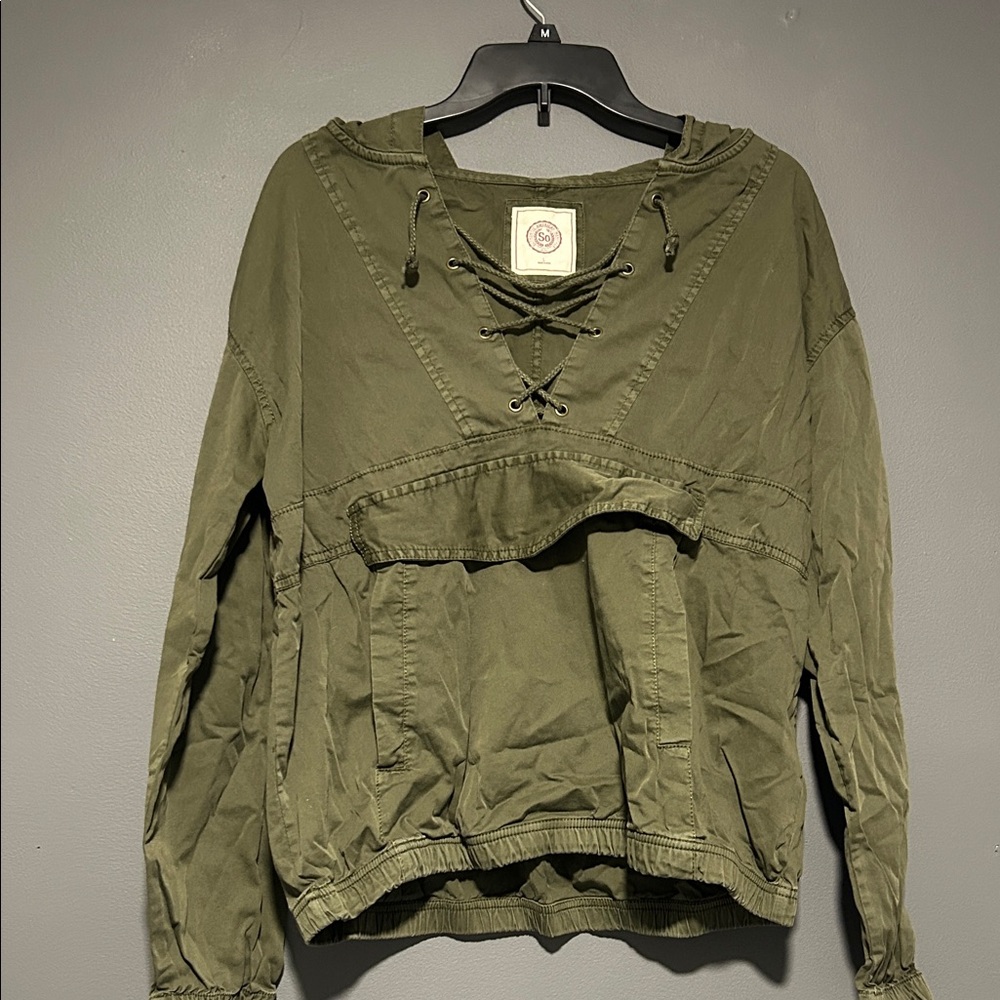 SO Khaki Lace-Up Utility Jacket